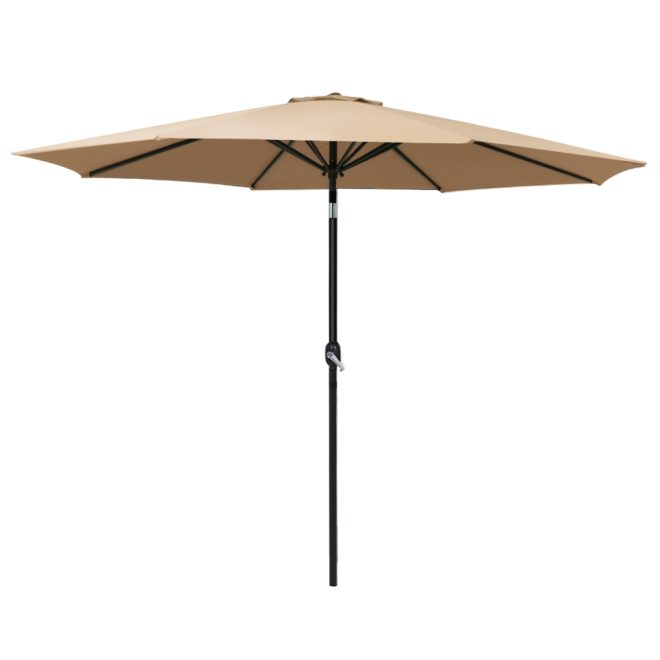 Outdoor Umbrella 3m Umbrellas Beach Garden Tilt Sun Patio Deck Pole UV – Beige