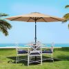 Outdoor Umbrella 3m Umbrellas Beach Garden Tilt Sun Patio Deck Pole UV – Beige