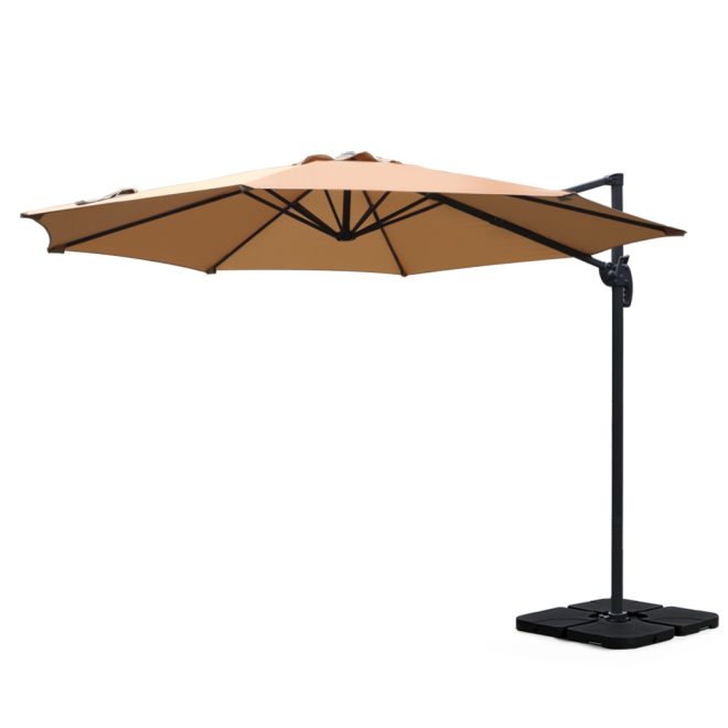 Outdoor Umbrella 3m Base Cantilever Beach Stand Sun Roma 50cm – Beige