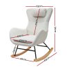 Rocking Armchair Feeding Chair Boucle Fabric Armchairs Lounge Sofa White