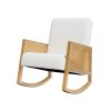 Rocking Chair Armchair Boucle Accent Chairs Sherpa Upholstered White