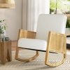 Rocking Chair Armchair Boucle Accent Chairs Sherpa Upholstered White