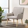 Armchair Lounge Chair Armchairs Accent Chairs Sofa Couch Fabric – Beige