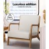 Armchair Lounge Chair Accent Armchairs Couch Sofa Bedroom Wood – Beige