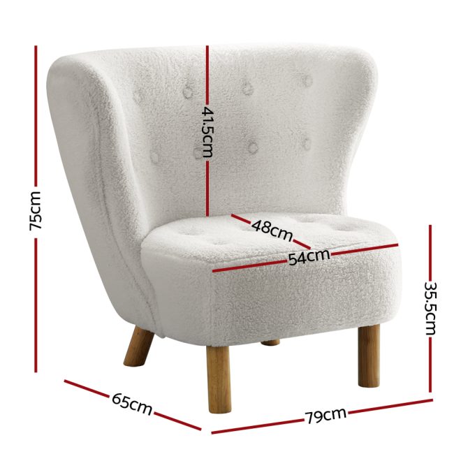 Armchair Lounge Accent Chair Armchairs Couch Chairs Sofa Bedroom – White