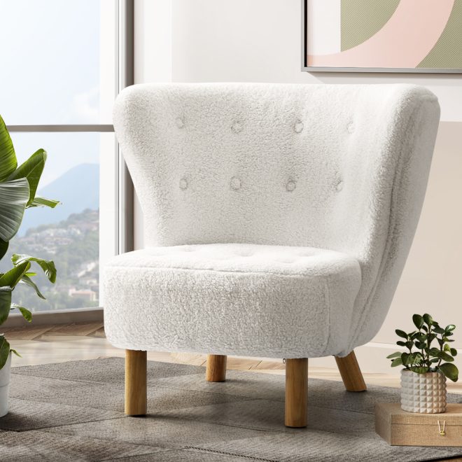 Armchair Lounge Accent Chair Armchairs Couch Chairs Sofa Bedroom – White