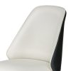 Dining Chairs Set of 2 Leather Seat White and Black