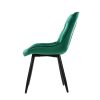 Set of 2 Starlyn Dining Chairs Kitchen Chairs Velvet Padded Seat – Green