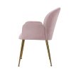 Set of 2 Kynsee Dining Chair Armchair Cafe Chair Upholstered Velvet – Pink