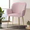 Set of 2 Kynsee Dining Chair Armchair Cafe Chair Upholstered Velvet – Pink