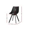 Set of 2 Lylette Dining Chairs Cafe Chairs PU Leather Padded Seat – Black