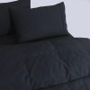 Elan Linen 100% Egyptian Cotton Vintage Washed 500TC Double Quilt Cover Set – Charcoal