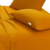 Elan Linen 100% Egyptian Cotton Vintage Washed 500TC Double Bed Sheets Set – Mustard