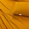 Elan Linen 100% Egyptian Cotton Vintage Washed 500TC Double Bed Sheets Set – Mustard