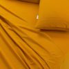 Elan Linen 100% Egyptian Cotton Vintage Washed 500TC Bed Sheets Set – KING, Mustard