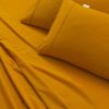 Elan Linen 100% Egyptian Cotton Vintage Washed 500TC Bed Sheets Set – KING, Mustard