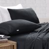 Elan Linen 100% Egyptian Cotton Vintage Washed 500TC Queen Bed Sheets Set – Charcoal