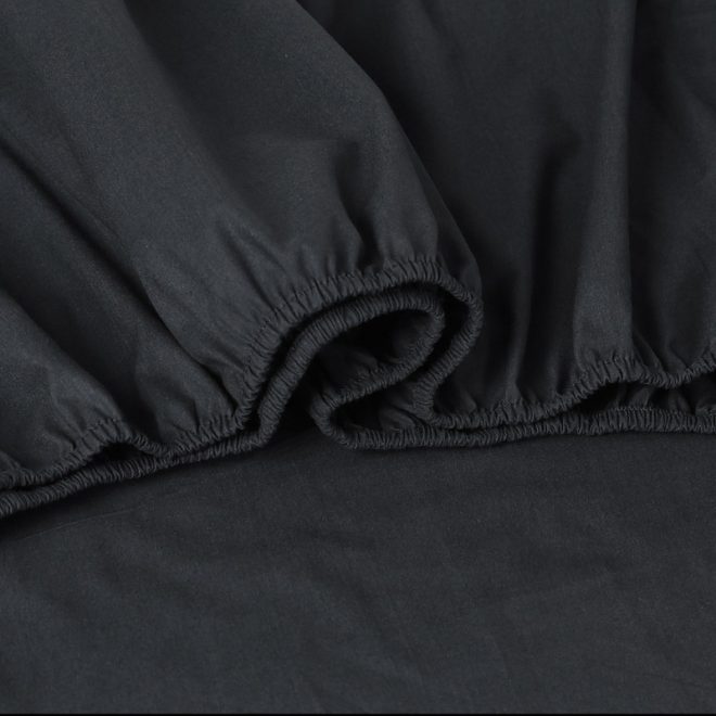 Elan Linen 100% Egyptian Cotton Vintage Washed 500TC Queen Bed Sheets Set – Charcoal