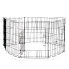 8 Panel Playpen Puppy Exercise Fence Cage Enclosure Pets Black All Sizes – Black – 61×61 cm