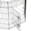 8 Panel Playpen Puppy Exercise Fence Cage Enclosure Pets Black All Sizes – Black – 61×61 cm