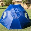 Havana Outdoors Beach Umbrella 2.4M Outdoor Garden Beach Portable Shade Shelter – Blue