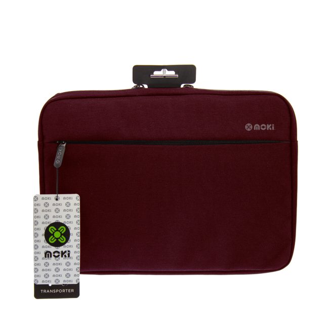 MOKI Transporter Sleeve – Fits up to 13.3″ Laptop – Burgundy