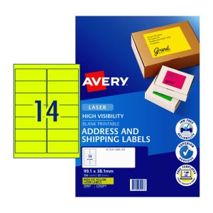 AVERY LaserLabel L7163F Y14Up Pack of 25 – Yellow