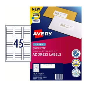 AVERY Laser Label QP – 45Up x 100Pcs