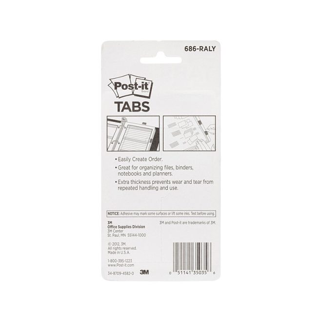 POST-IT Tab 686-RALY VP Pack of 4 Box of 6