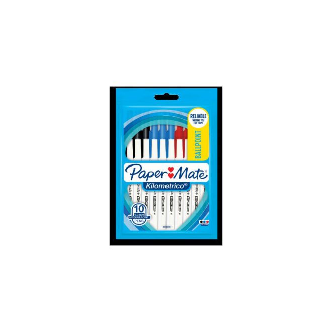 PAPER MATE Kilometrico Pack of 10 Box12 – Assorted