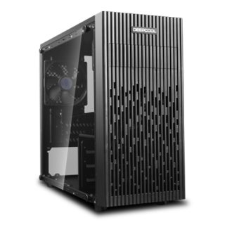 DEEPCOOL MATREXX 30 Full Tempered Glass Side Panel M-ATX Case, 1x 120mm Black Fan, Graphics Card Up To 250mm