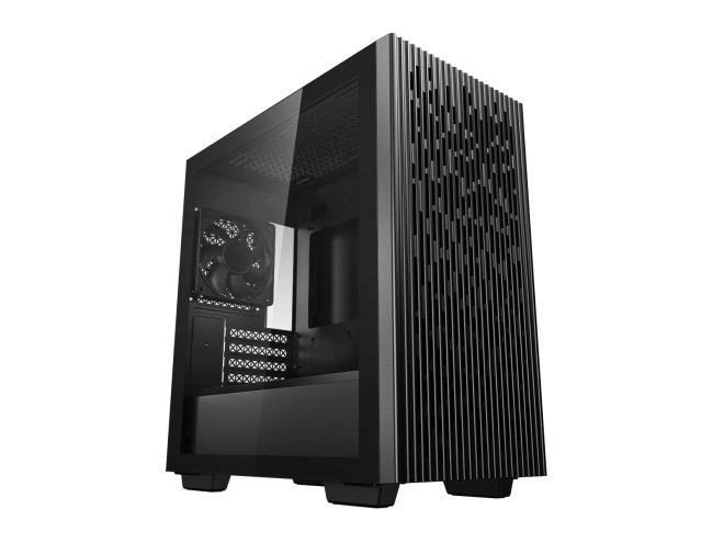 DEEPCOOL MATREXX 40 Mini-ITX / Micro-ATX Case, Tempered Glass Side Panel, Mesh Top and Front, 1x Pre-Installed Fan, Removable Drive Cage, Black