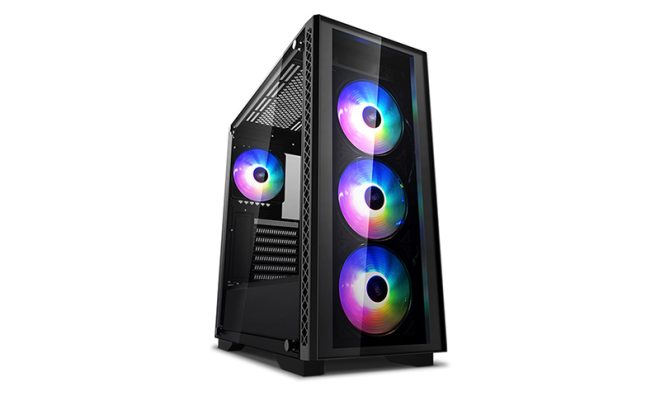 Deepcool MATREXX 50 ADD-RGB 4F LD Mid-Tower Case, Supports E-ATX MC, Tempered Glass, PSU Shroud, 4 Preinstalled ARGB Fans