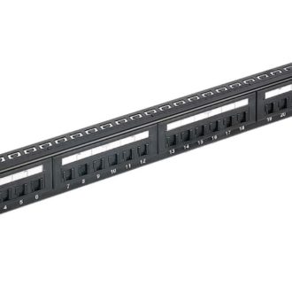 ASTROTEK 24 Ports UTP Patch Panel CAT6 RJ45 for 19″ 1RU Rack Mount Data Network Cabinet Server PCB Type 110/Krone 3U\’ Black LS