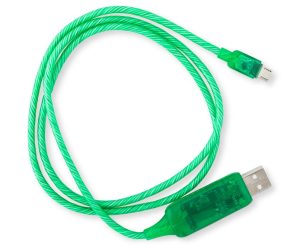 GENERIC 1m LED Light Up Visible Flowing Micro USB Charger Data Cable Charging Cord for Samsung LG Android Mobile Phone – Green