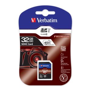 VERBATIM SDHC (Class 10) Up to 45MB/Sec 300X read speed – 32GB