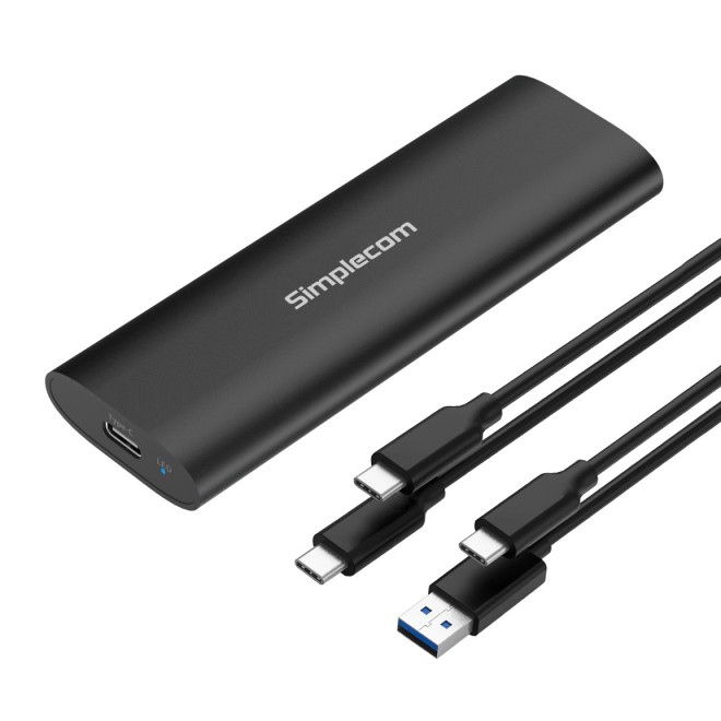 SIMPLECOM SE516 NVMe / SATA Dual Protocol M.2 SSD Tool-Free USB-C Enclosure USB 3.2 Gen 2 10Gbps