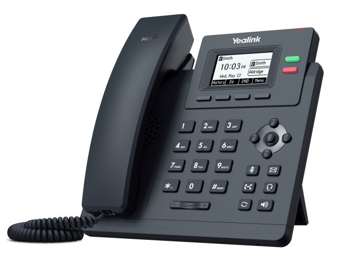 Yealink T31G 2 Line IP phone, 132×64 LCD, Dual Gigabit Ports, PoE. No Power Adapter included