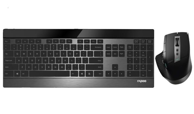 RAPOO 9900M Multi-mode Wireless Ultra-slim Keyboard & Mouse – Bluetooth 3.0, 4.0, 2.4G Multi-Mode Switch, Ultra-Slim Keys, Adjustable DPI