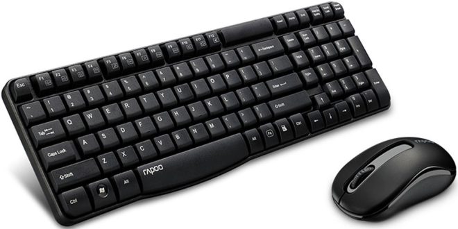 RAPOO X1800S 2.4GHz Wireless Optical Keyboard Mouse Combo – 1000DPI Nano Receiver 12m Battery – Black