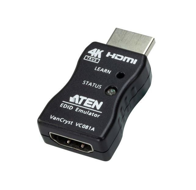 VC081A True 4K HDMI EDID Emulator Adapter, Superior video quality up to 3840 x 2160 @ 60Hz (4:4:4), LED indicators, Powered by HDMI Source