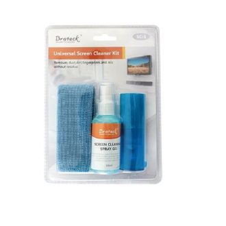 Brateck 3-In-1 Screen Cleaner Kit 1 x 60ml Screen Cleaner + 1 x 200x200mm Pearl Cloth + 1 x Soft Brush