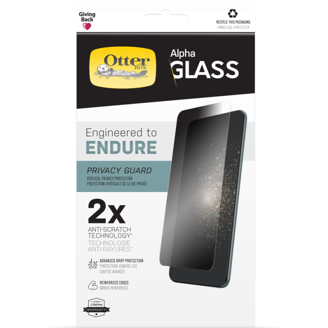 OTTERBOX Apple iPhone 13 mini Amplify Glass Privacy Screen Protector – Privacy Guard (77-85931), Shatter-Resistant, 5X anti-scratch defense