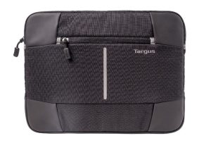 Targus 13-14” Bex II Laptop Sleeve – Weather-resistant & rip-stop fabrication – Black with black trim