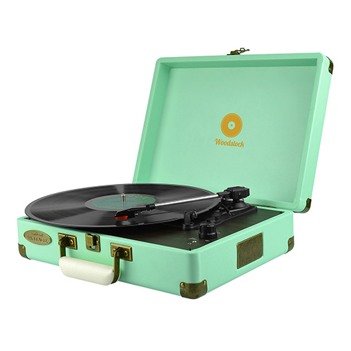 mbeat Woodstock Retro Turntable Player – Blue