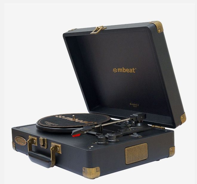 MBEAT Woodstock 2 Retro Turntable Player – Black