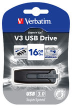 VERBATIM 16GB V3 USB3.0 Store’n’Go V3; Rectractable – Grey