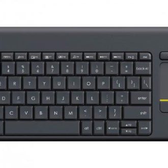 Logitech Wireless Keyboard K400 Plus, Black, USB Receiver, Inbuilt Touch Pad Powered by 2xAA, included