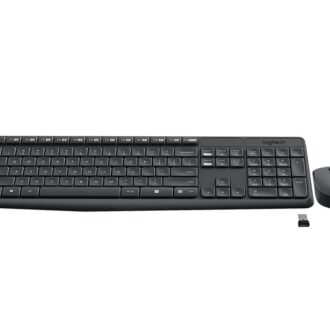 Logitech Wireless Keyboard &amp Mouse Combo, MK235, Black, USB Receiver, Full Size.