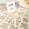 Round Table and 2 Chair Set for children – Natural and White